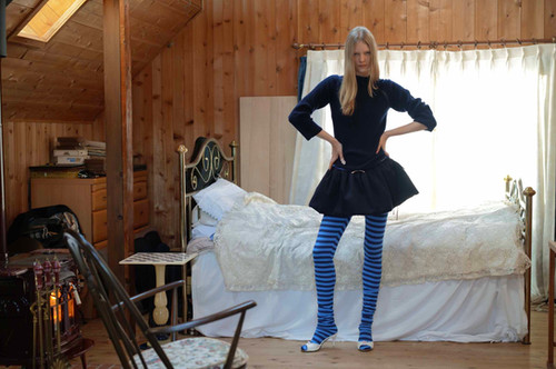 Ans Dotsloevner / DOLL TIGHTS / BLUE STRIPE | THE FOUR-EYED SHOP