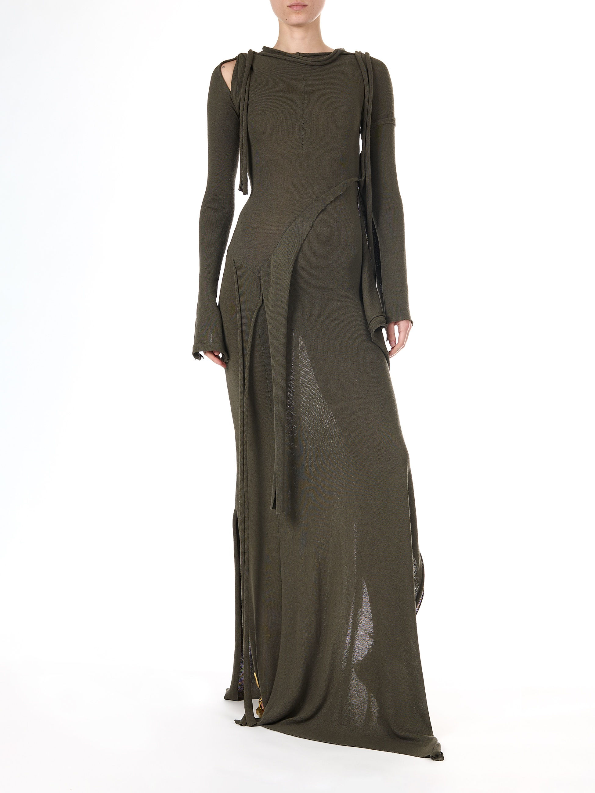 OTTOLINGER / DECONSTRUCTED LONGSLEEVE MAXI DRESS / GREEN