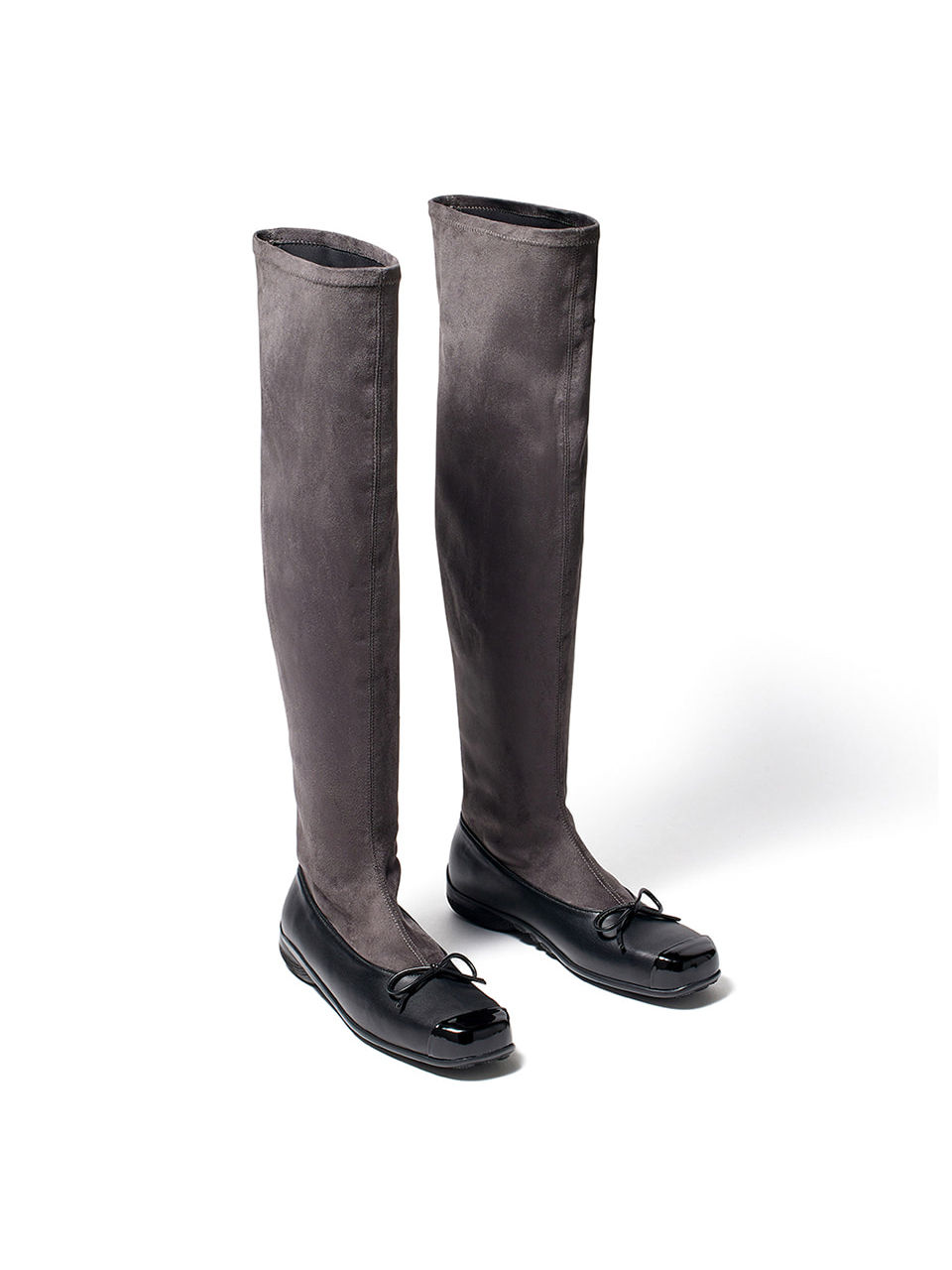 サムネイル： OPEN YY / THIGH HIGH SUEDE BALLET BOOTS / BLACK