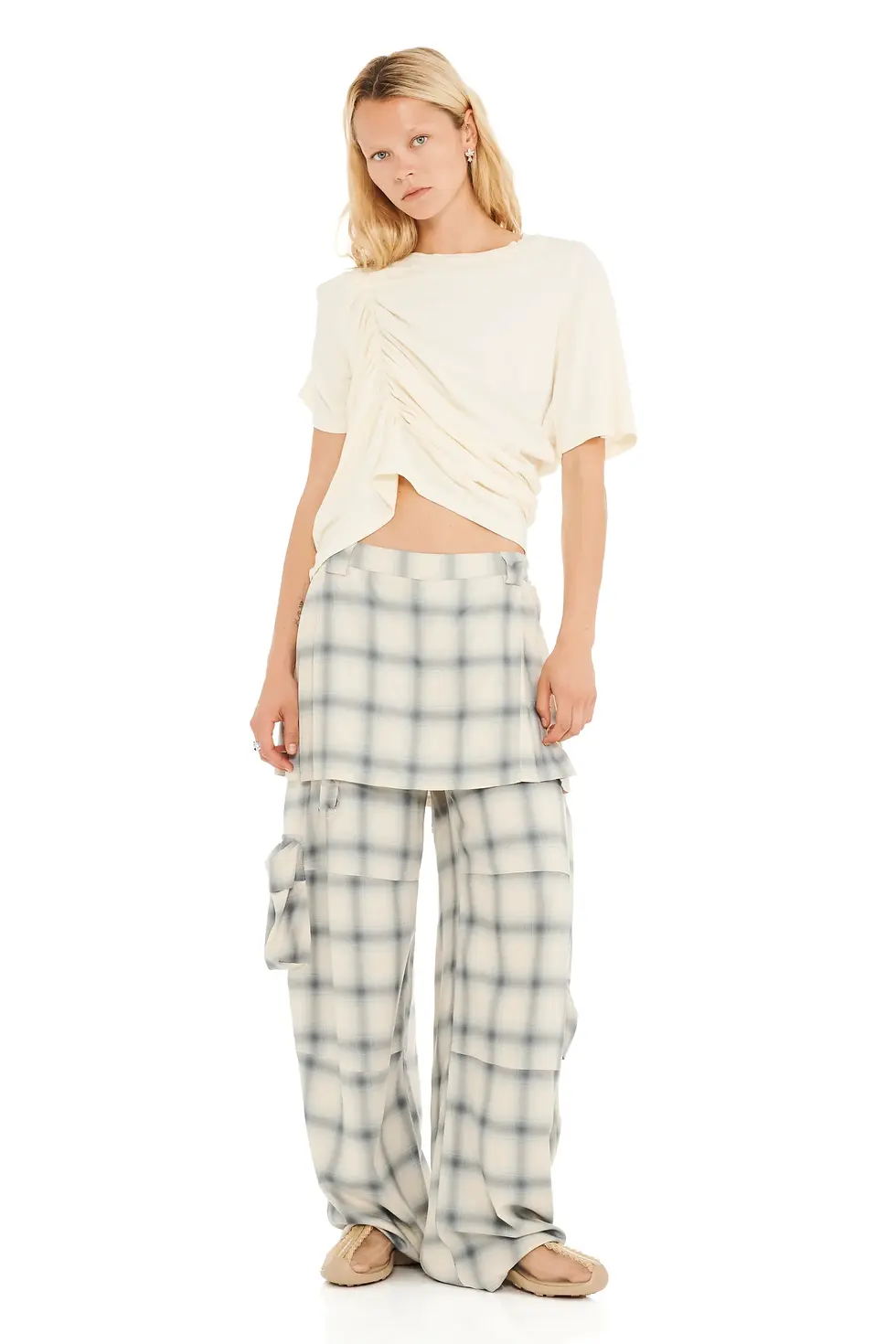 サムネイル： Collina Strada / LAWN SKIRT CARGO PANT / CLOUDY PLAID