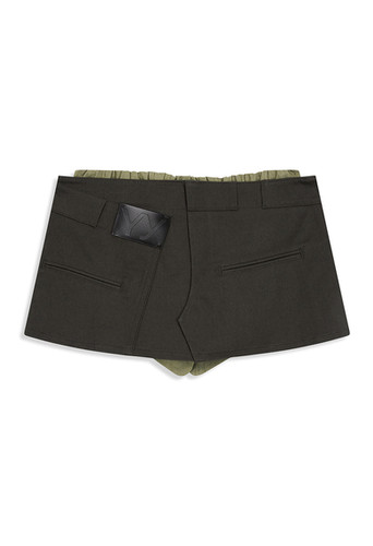 OPEN YY / CAMP MINISKIRT & BOXER SHORTS / KHAKI | THE FOUR-EYED SHOP