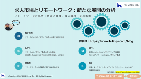 求人市場とリモートワーク:新たな展開の分析:「アメリカ人事を図と表で(仮)」#アメリカHR