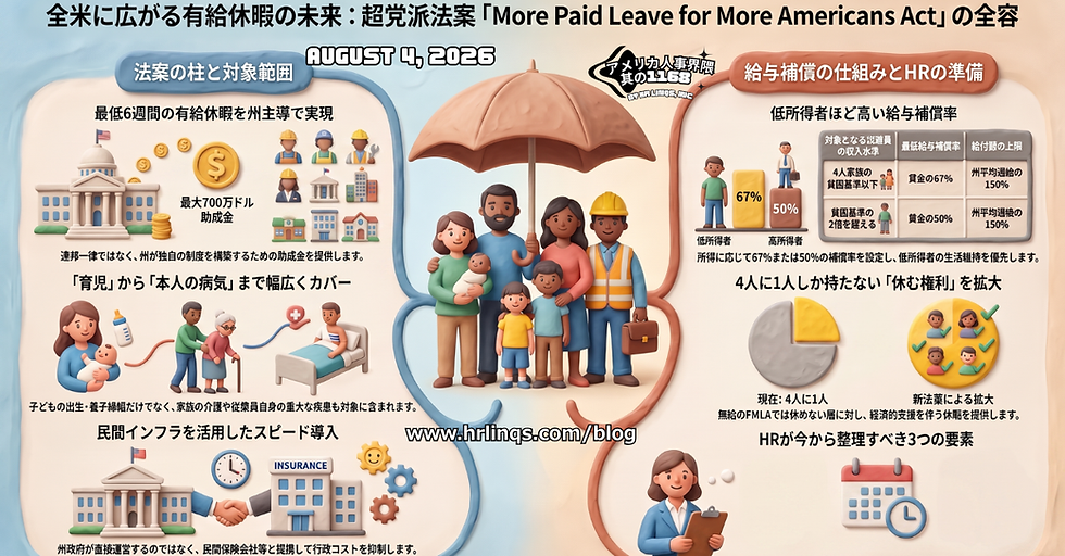 Paid Family Leaveは州主導で拡大へ / Bipartisan Proposal Aims to Expand Paid Family and Medical Leave :「アメリカ人事界隈」#アメリカHR #HRLinqs #HRLinqsLearning #HRLinqsConnect