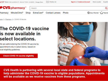 CVSでワクチン接種開始