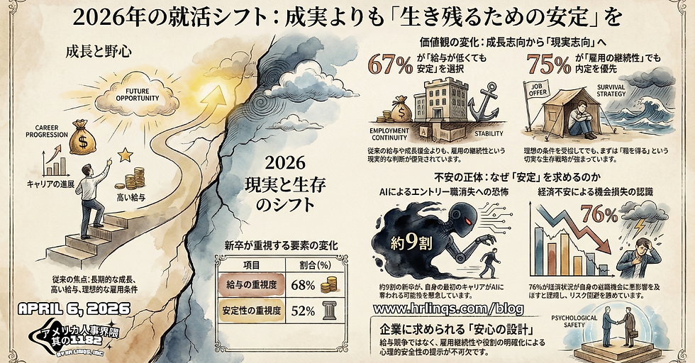 新卒は「給料より安定」を選ぶ時代へ / Graduates Choose Stability Over Salary :「アメリカ人事界隈」#アメリカHR #HRLinqs #HRLinqsLearning #HRLinqsConnect