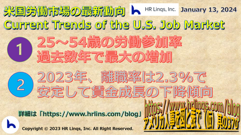 米国労働市場の最新動向 / Current Trends of the U.S. Job Market:「アメリカ人事を図と表で(仮)」#アメリカHR