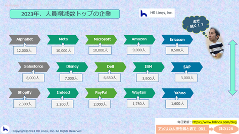 人員削減数トップの企業：「アメリカ人事を図と表で（仮）」#アメリカHR