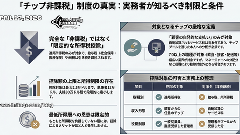 “チップ非課税”の本当の意味 / How the New Tip Tax Rule Affects Workers:「アメリカ人事界隈」#アメリカHR #HRLinqs #HRLinqsLearning #HRLinqsConnect