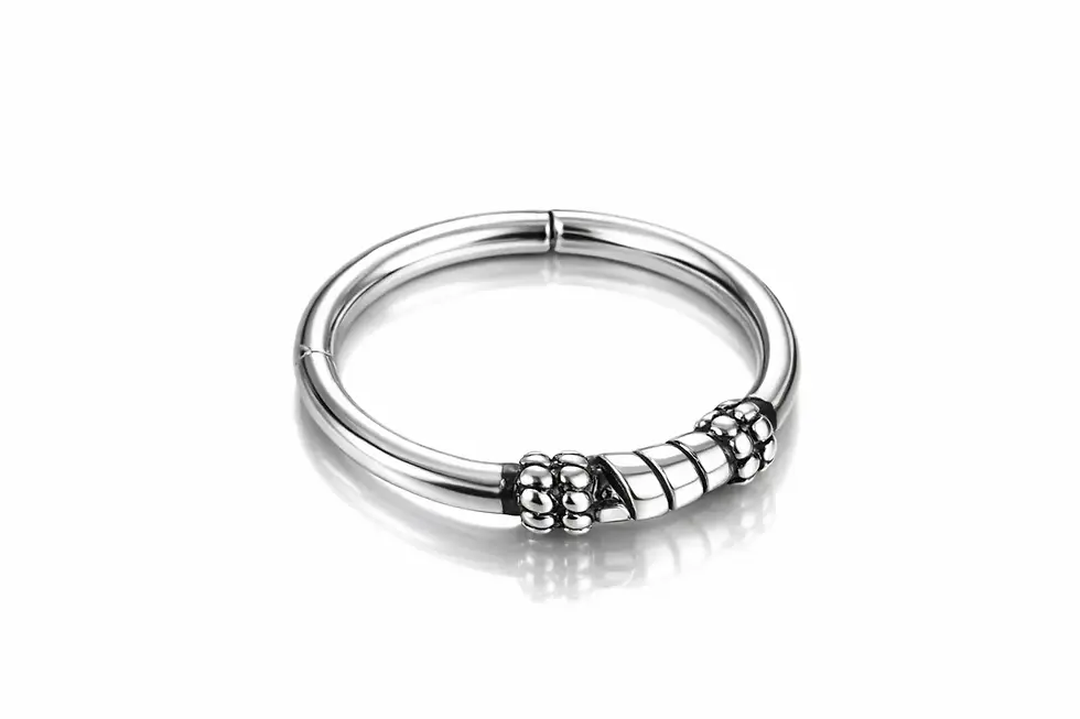 Anneau piercing clicker acier corde