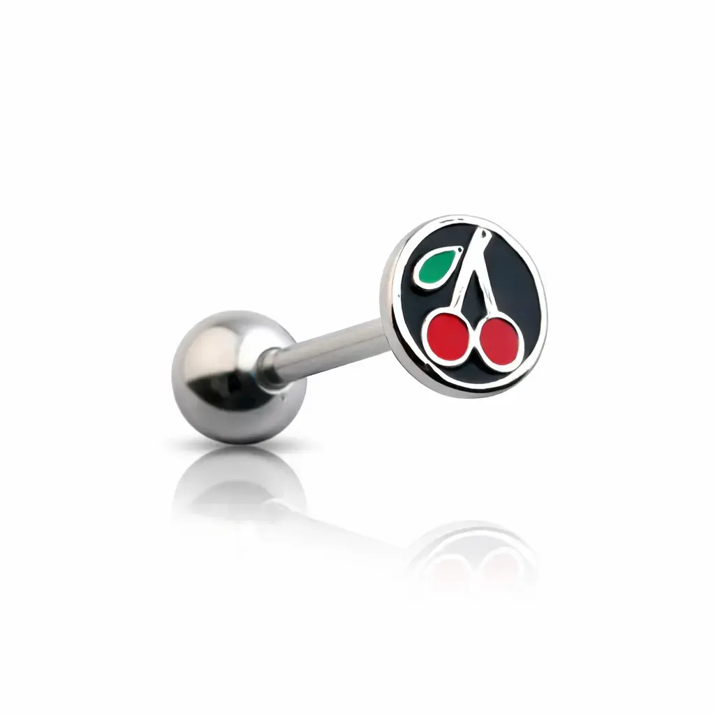 Piercing langue cerise