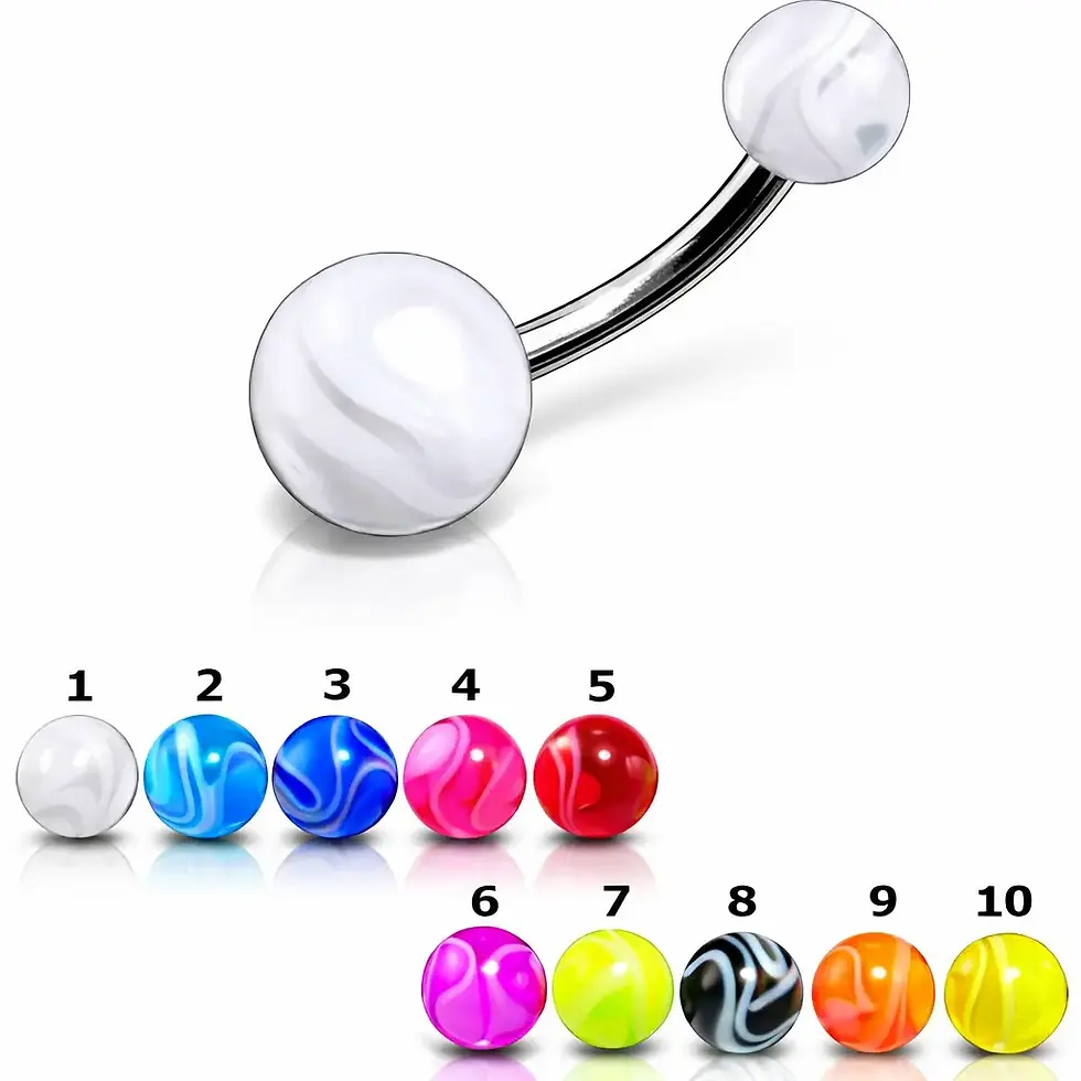 Piercing nombril acrylique en couleur
