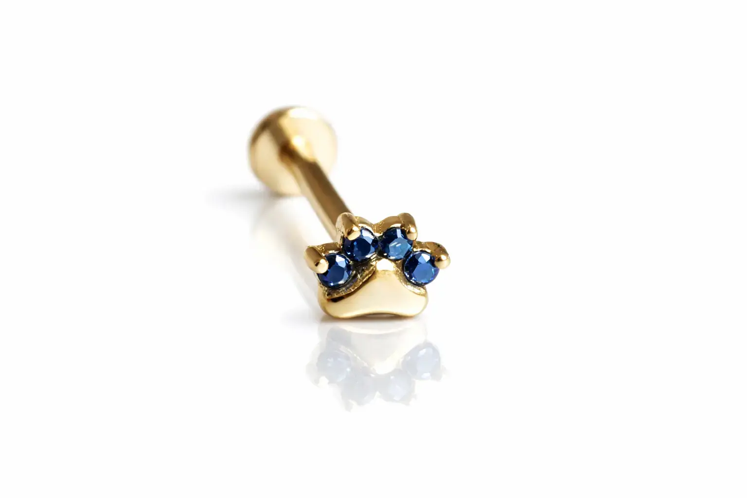 Piercing labret patte de chat noir