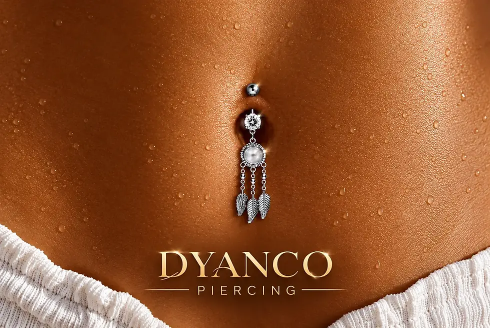 Piercing nombril attrape rêve perle doré rose