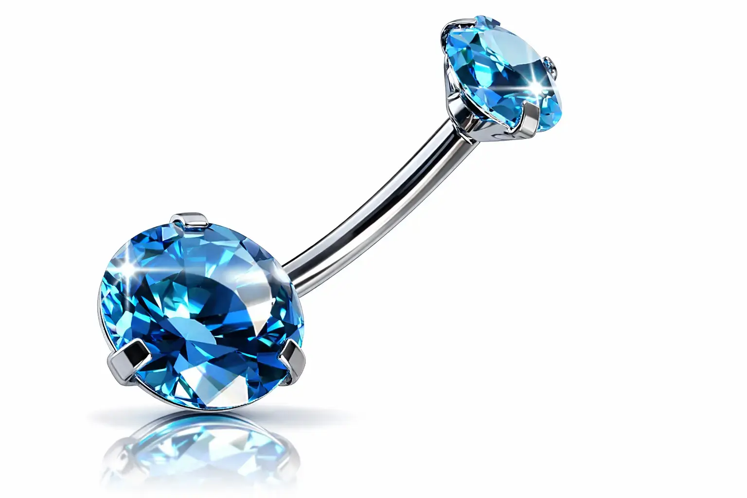 Piercing nombril double zircon ciel