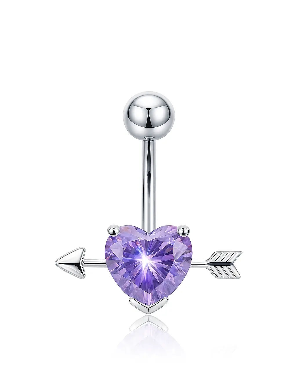 Piercing nombril coeur et fleche