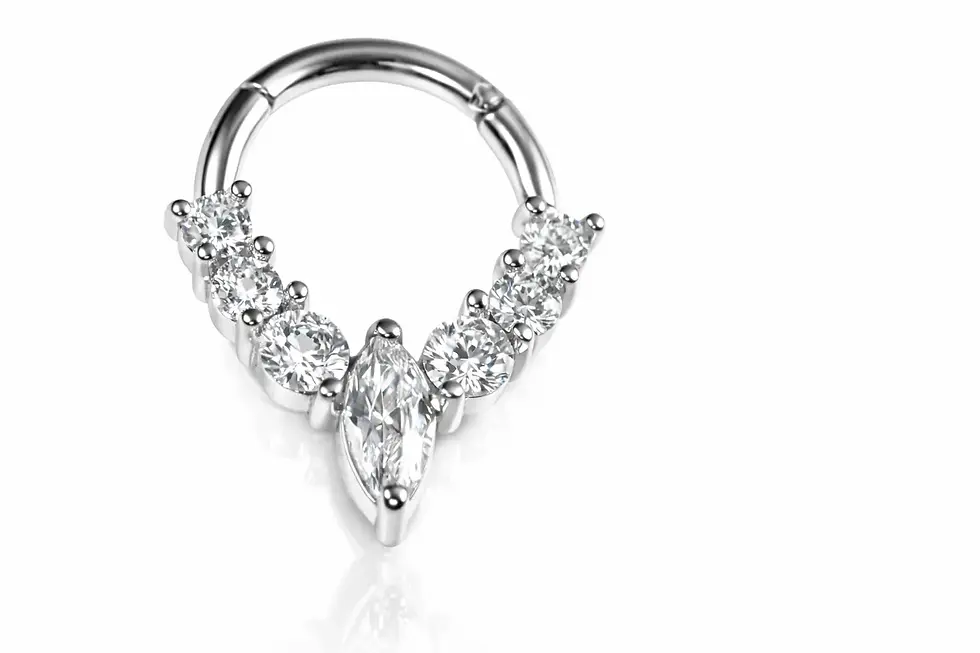 Anneau clicker zircon sertis diamant