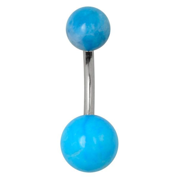 Vente piercing nombril boules turquoise