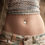Miniature : Piercing nombril fleur or 18 carat
