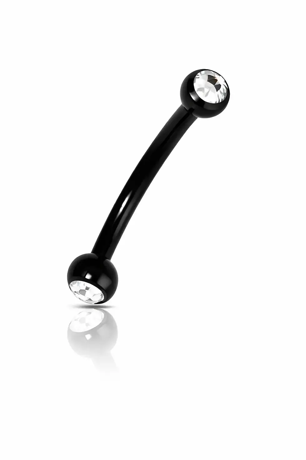 Piercing arcade acier noir serti