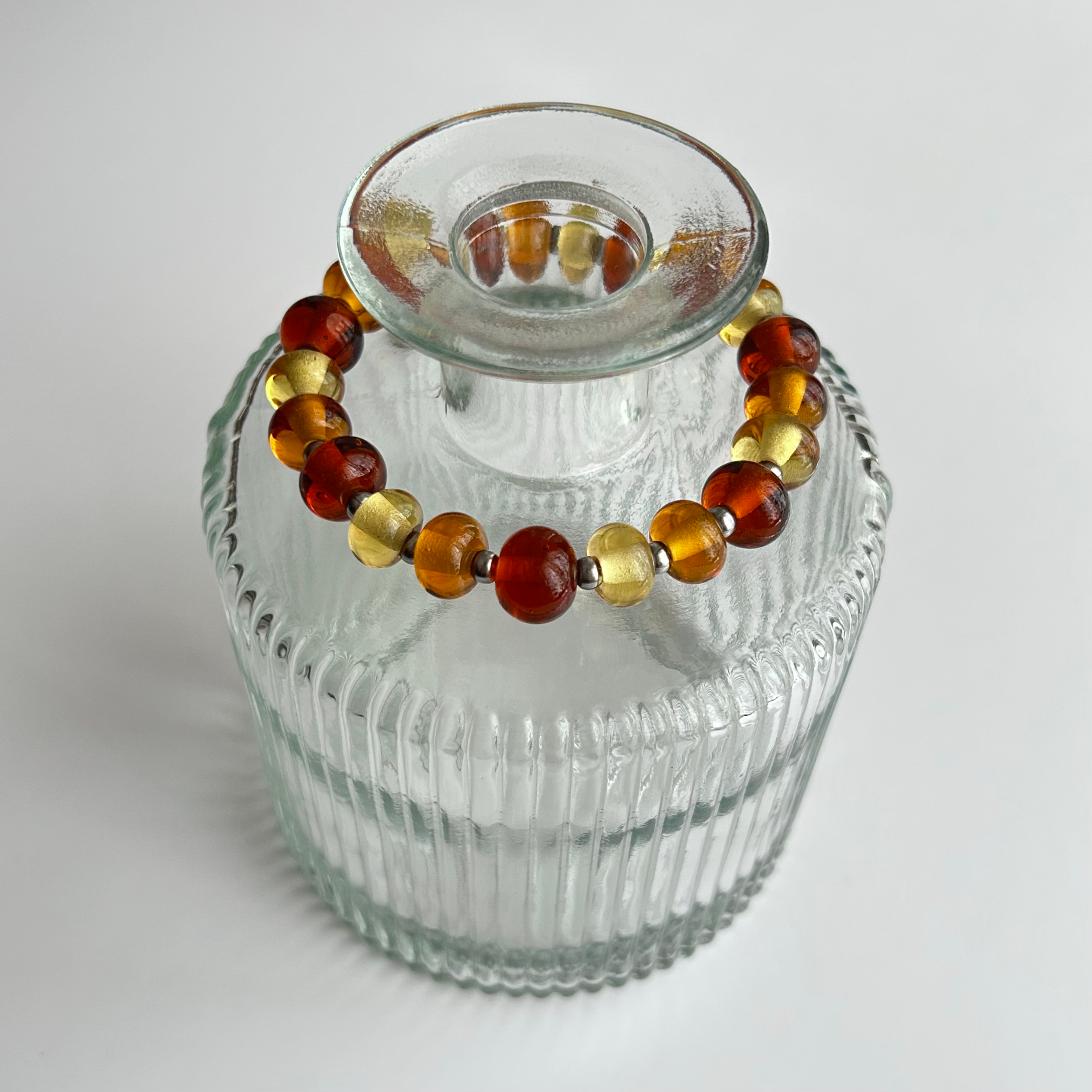 Warm 004 S - Glass Bead Bracelet