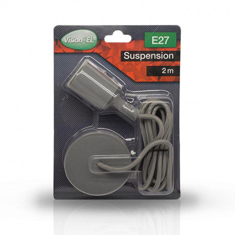 Suspension E27+Cable 2M Gris