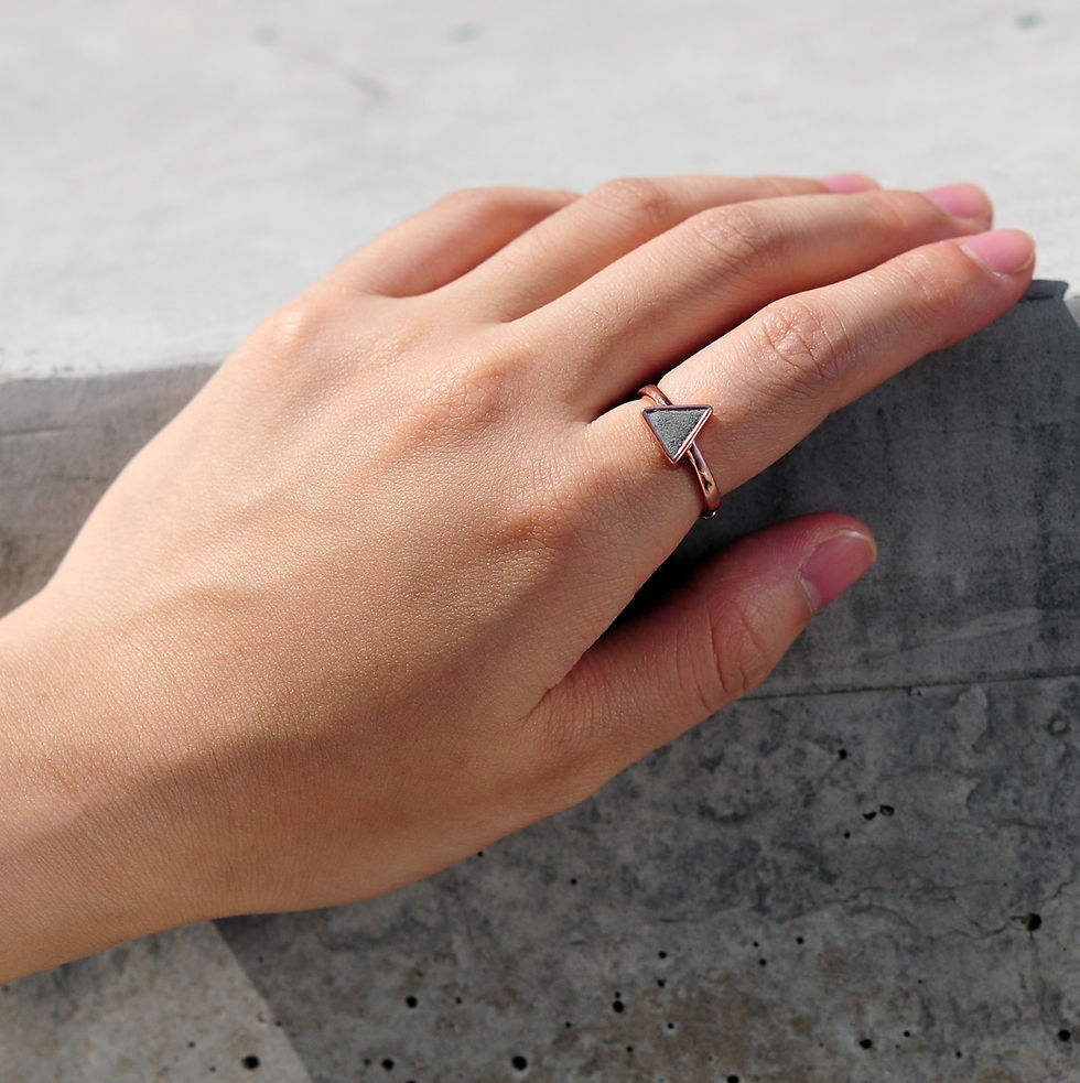 Thumbnail: C3CraftStudio｜Grey Concrete Triangle Ring - Geometric Series