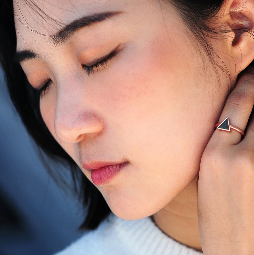 Thumbnail: C3CraftStudio｜Black Concrete Triangle Ring - Geometric Series