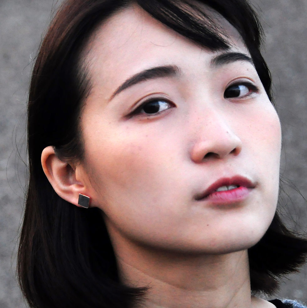 Thumbnail: C3CraftStudio｜Black Concrete Square Earring / Geometric Series