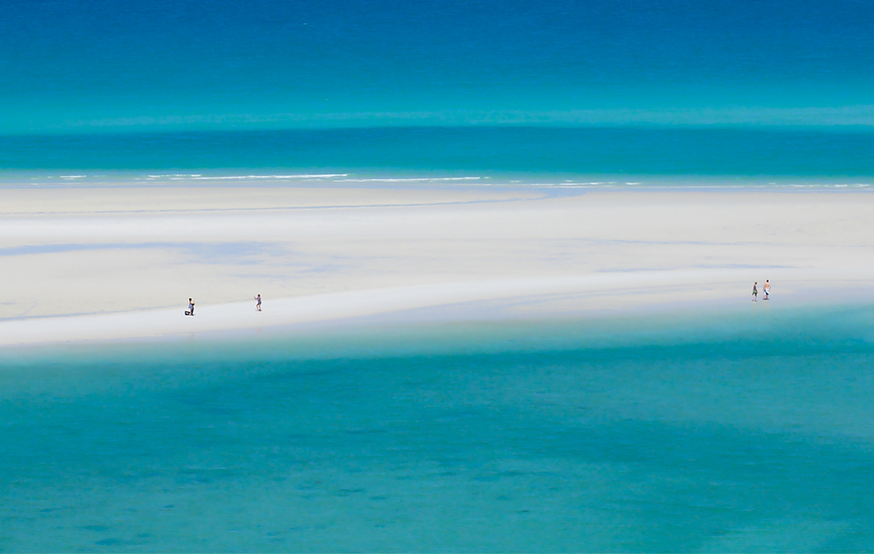 Whitehaven Beach sandbar in a Travel Guide Queensland.