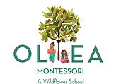 Olea Montessori logo of an olive tree with children underneath