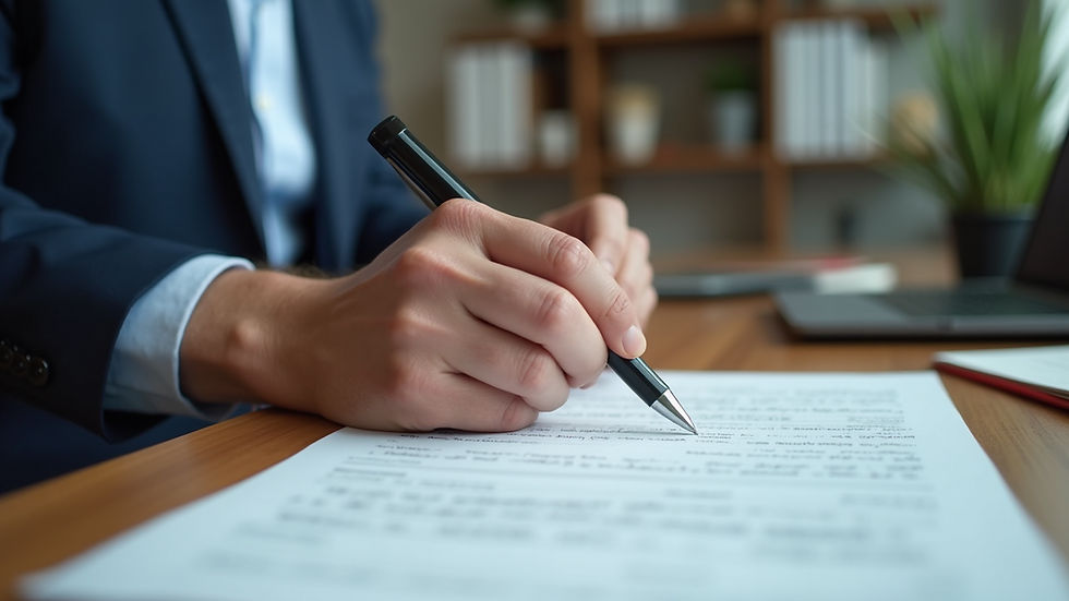 Eye-level view of a professional editor reviewing a document