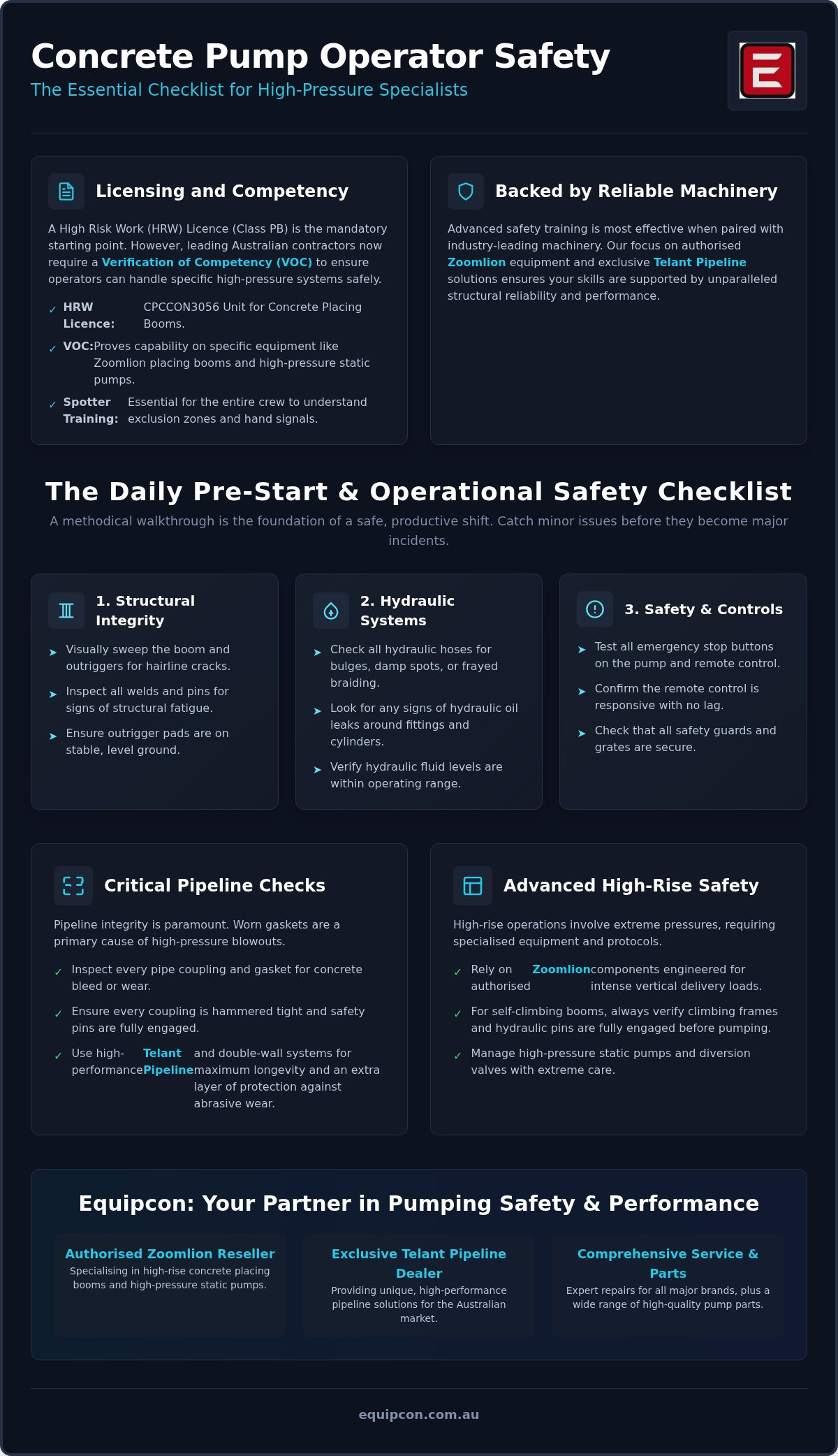 Concrete pump operator safety training