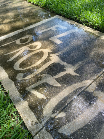 Removing dirt and mildew from sidewalk with professional pressure washing in Orlando