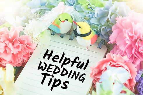 word helpful wedding tips on notepaper wedding bride groom bird and flower background,sele