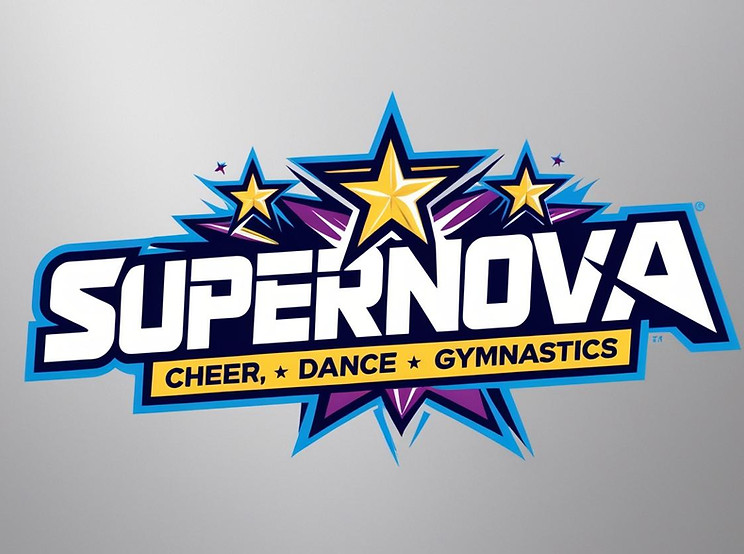 supernova logo with words cheer dance and gymnastics with stars.jpg