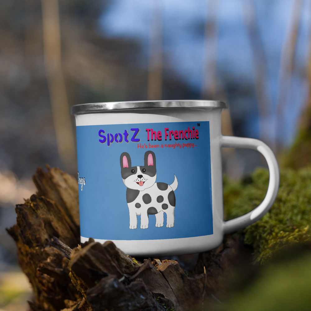 SpotZ The Frenchie™ Enamel Mug (Blue)