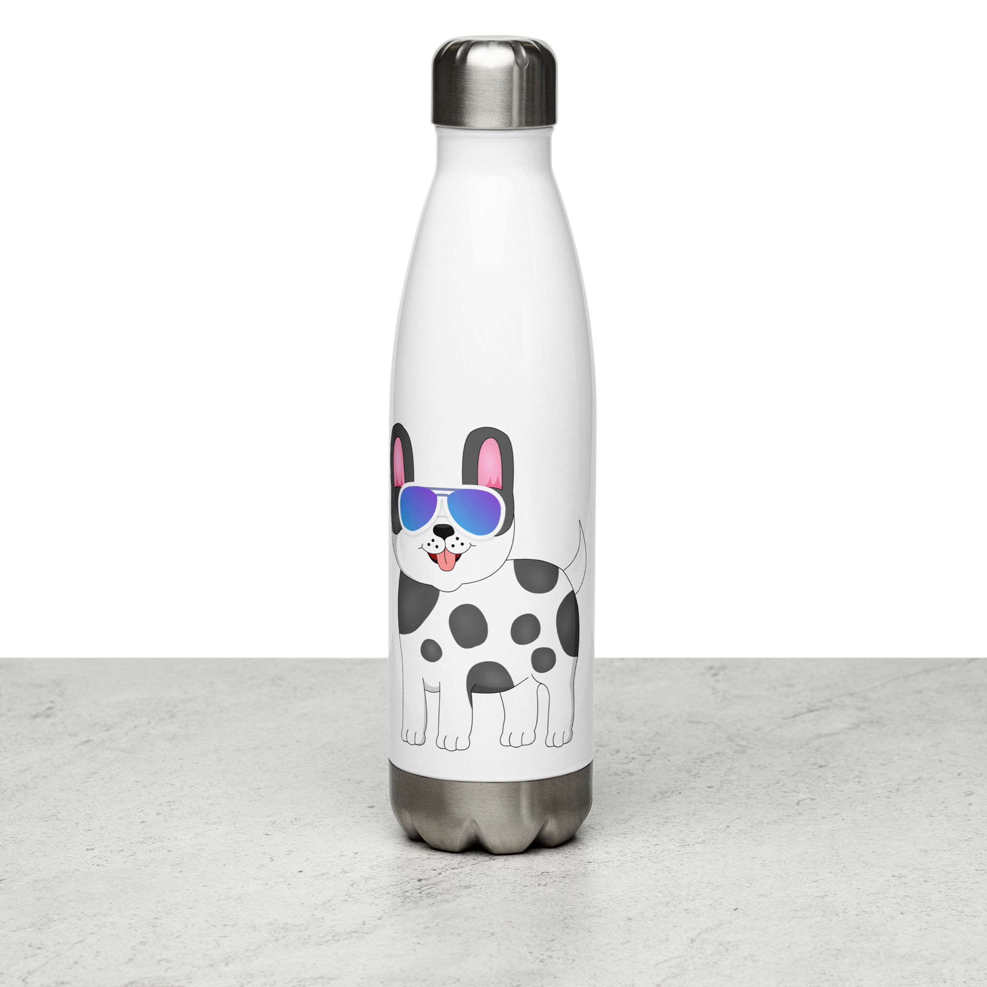 Dog Lovers' Choice: SpotZ the Frenchie™ Stainless Steel Water Bottle