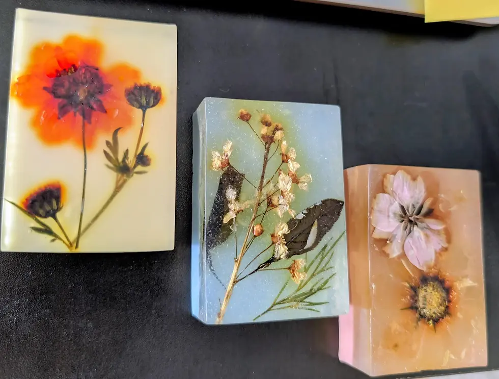 Thumbnail: Pressed Floral Soap Bar – 4 oz | Glycerin & Milk or Butter Blend | Handmade