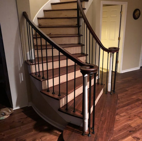 Hard wood floor and staircase