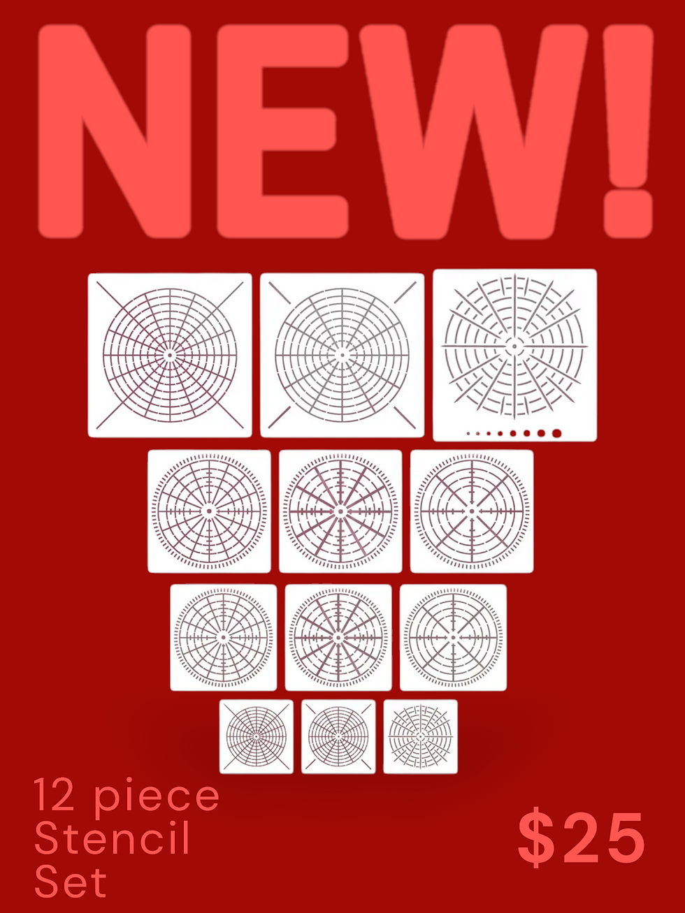Set of 12 Mandala Templates/Stencils