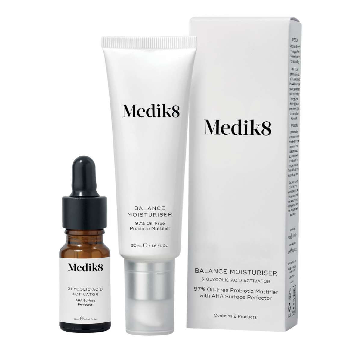 Medik8 Balance Moisturiser & Glycolic Acid Activator (50ml+10ml)