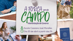INTERIORIZAÇÃO DE GOVERNO OCORRERÁ QUINTA-FEIRA, DIA 20, NA COXILHA DAS FIGUEIRAS