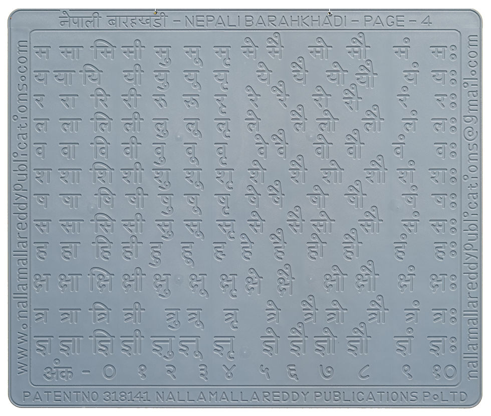 Thumbnail: Nepali Alphabet slates with All Letters in Groves for 3 years above Children