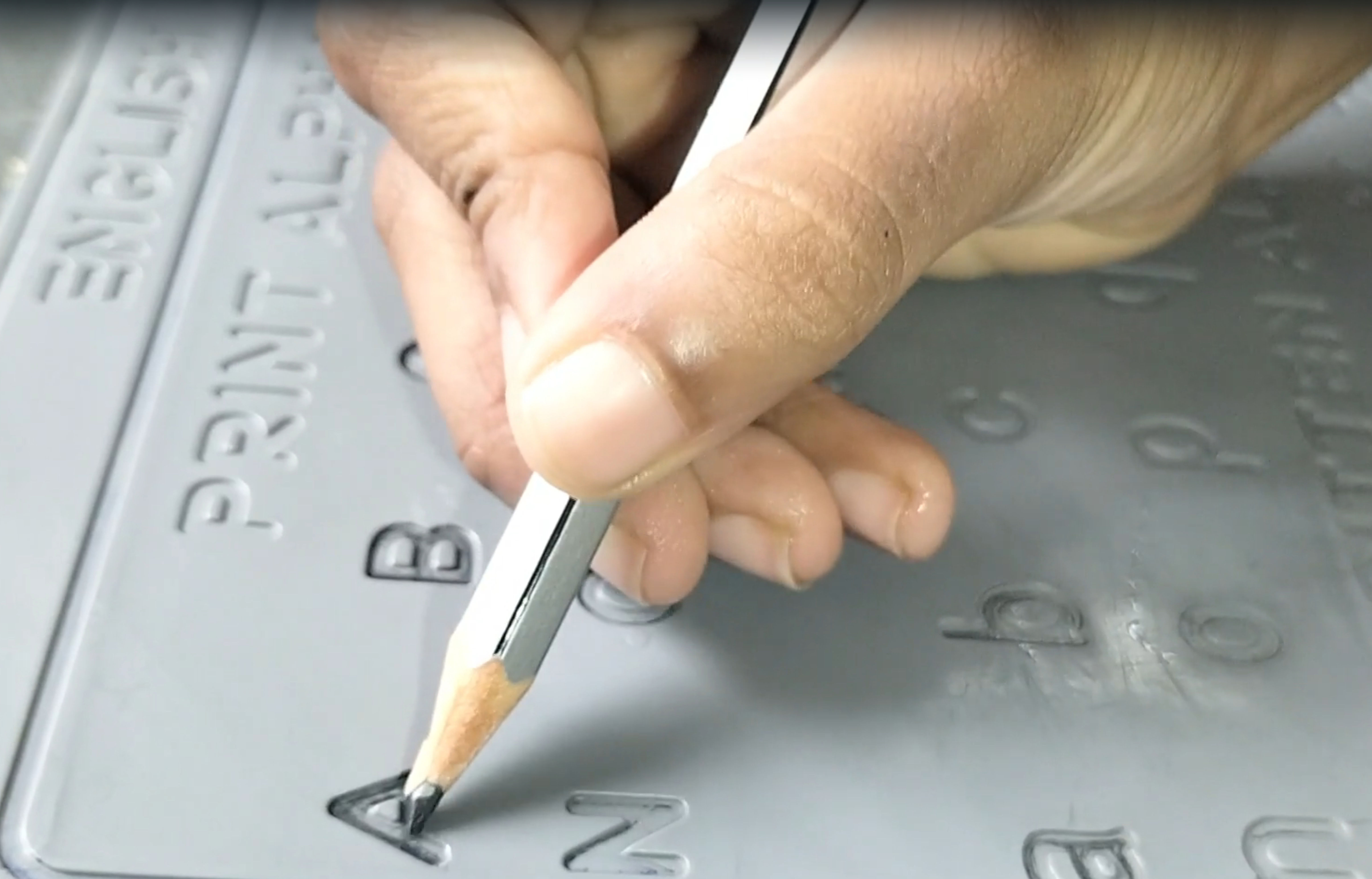 English Alphabet Slate with All Letters in Groves for 3 years above Children