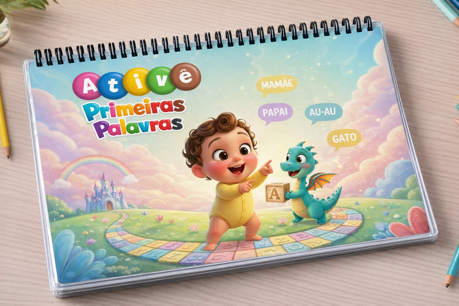 Ativê – Primeiras Palavras | Livro Físico Educativo (0 a 18 meses)