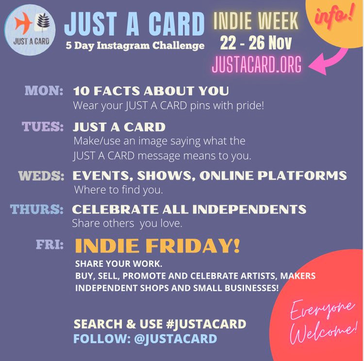 JUST A CARD Indie week, alternative to Black Friday