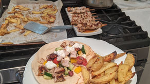 Pork Souvlaki Skewer Pita Wraps