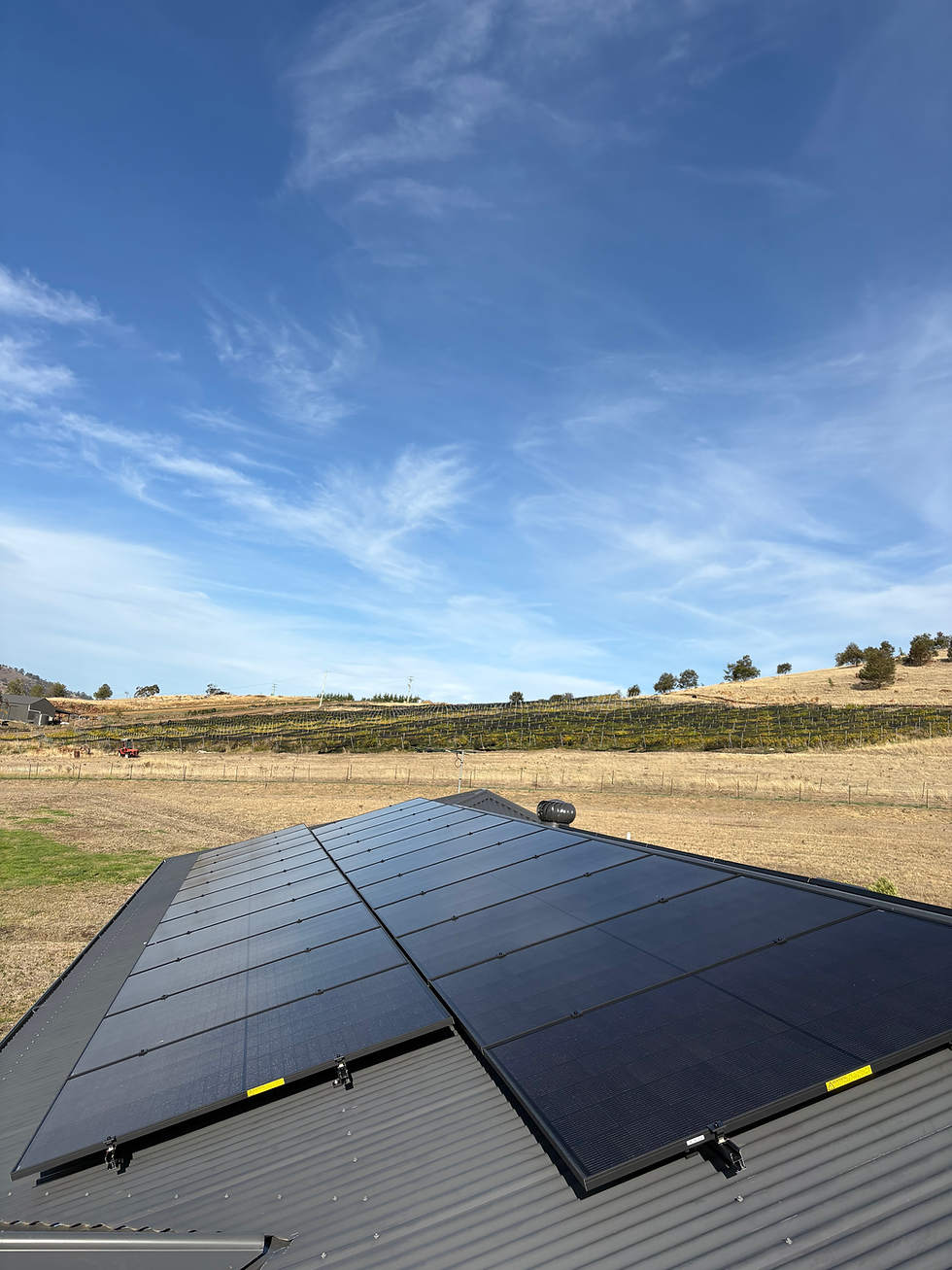 Solar panel installation by electrical contractors.