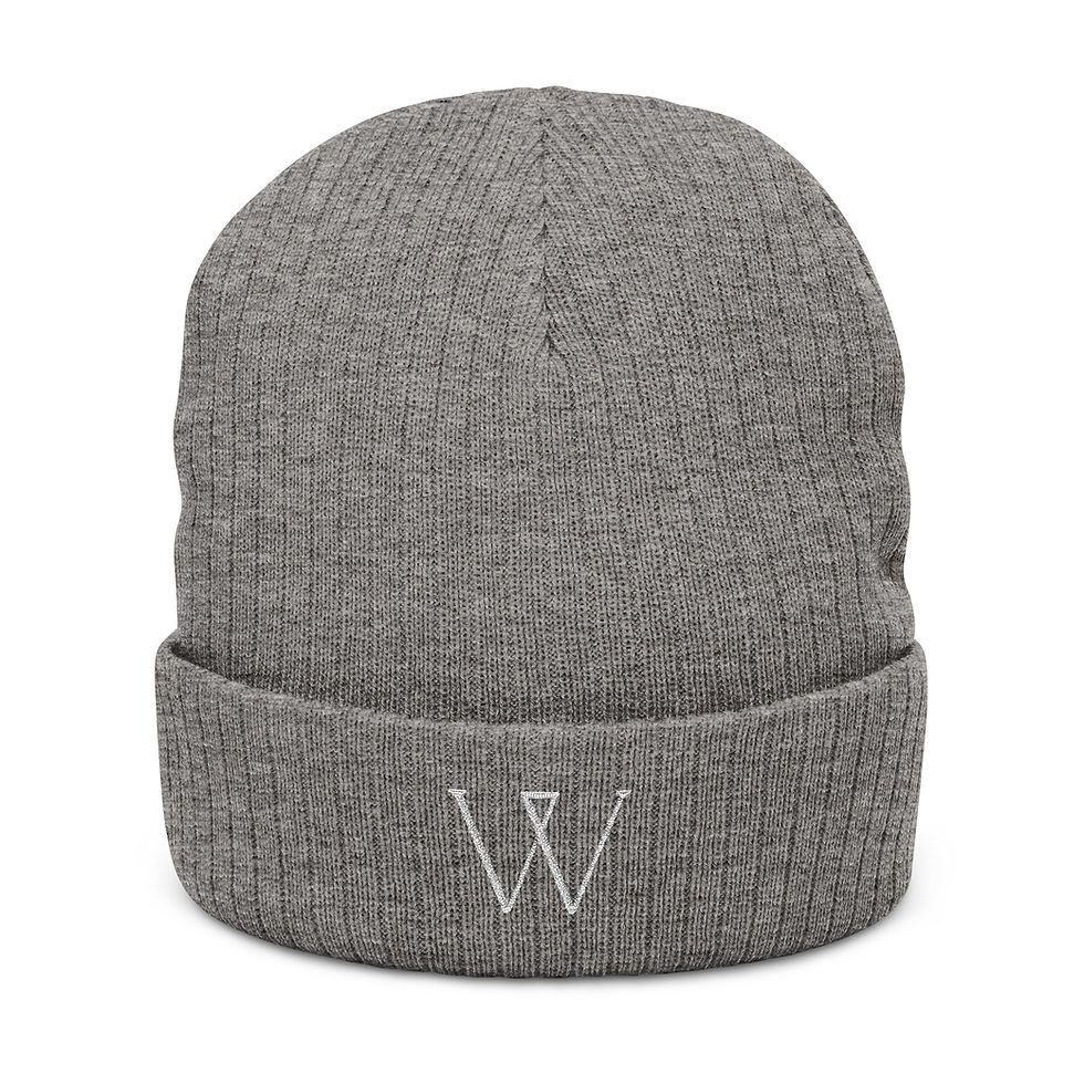'W' Worthy Embroidered Ribbed Knit Beanie — Winter Hat