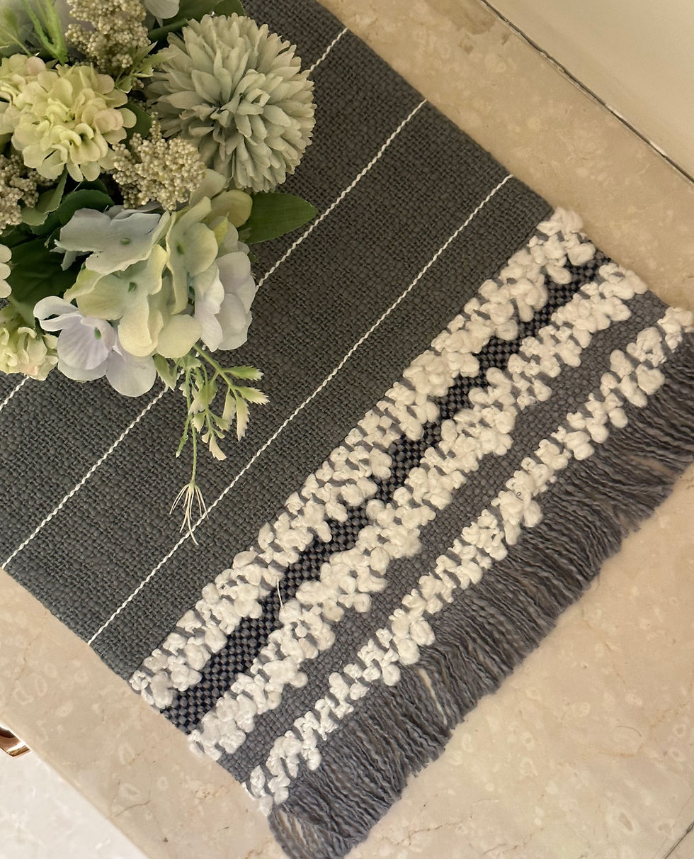 Thumbnail: Distressed Grey White Lines Table Placemats